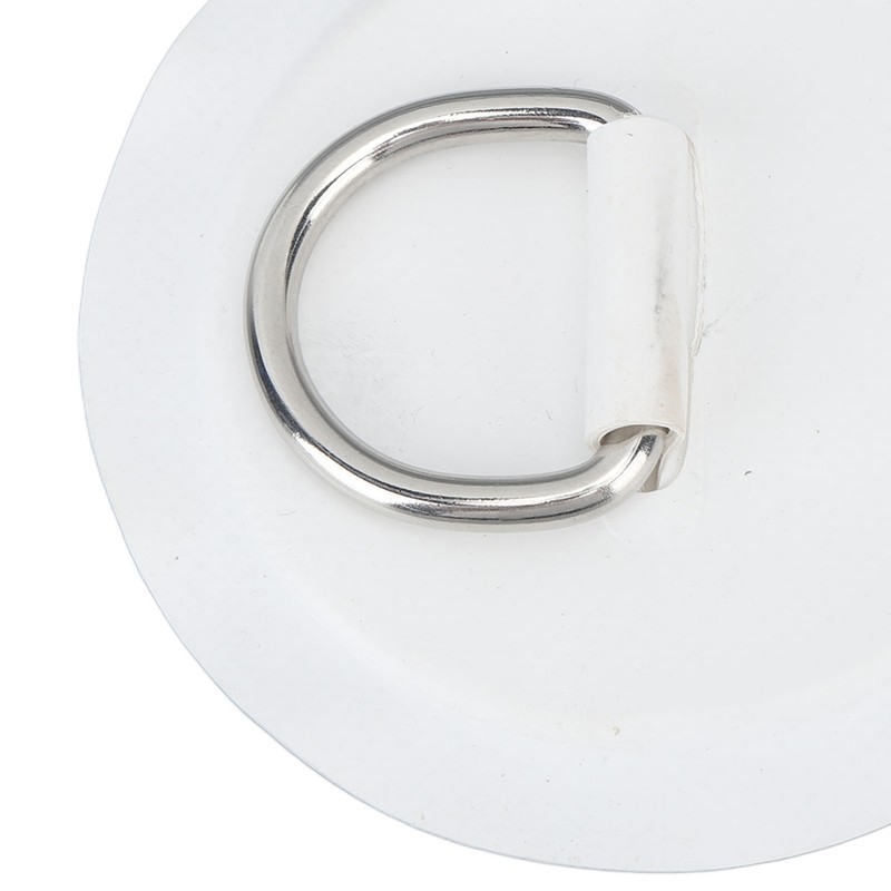 4PCS D Ring Patch PVC Round Shape Strong Stainless Steel