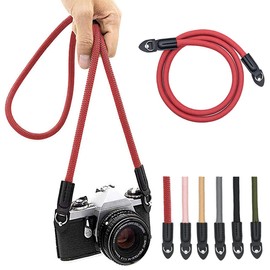 Eorefo Camera Strap Vintage 100cm Nylon Climbing Rope Camera Neck Shoulder Strap for Micro Single and DSLR Camera(Red)