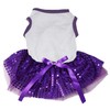 Petitebella - Vestido de Perro tutú con Lentejuelas Lisas (Blanco/Morado,
