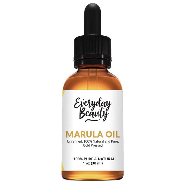 Marula Oil - 100% Pure Extra Virgin Unrefined Luxury Facial Oil 1oz Glass Bottle & Dropper - Cold Pressed & All Natural for Face, Skin and Hair - DIY Cosmetics - Premium Quality Bulk Price