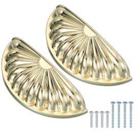 PATIKIL 2 Pcs Drawer Cup Pulls 3" (76mm) Hole Center Vintage Drawer Handles Knobs Furniture Handle for Kitchen Dresser Hardware, Gold