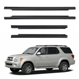 4Pcs Front and Rear Window Weatherstrip Compatible with Toyota Sequoia 2001-2007, Complete Moulding Trim Seal Kit with Part Numbers 75710-0C010, 75720-0C010, 75730-0C010, 75740-0C010