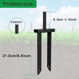 VANROUG Flag Pole Ground Spike, Flag Pole Holder for Outside House, Heavy Duty Metal Ground Spikes Stakes, Umbrella Holder Ground Spike with 2 Pronges Base for Flag/Sunshade/Light Stakes/Fishing Rod