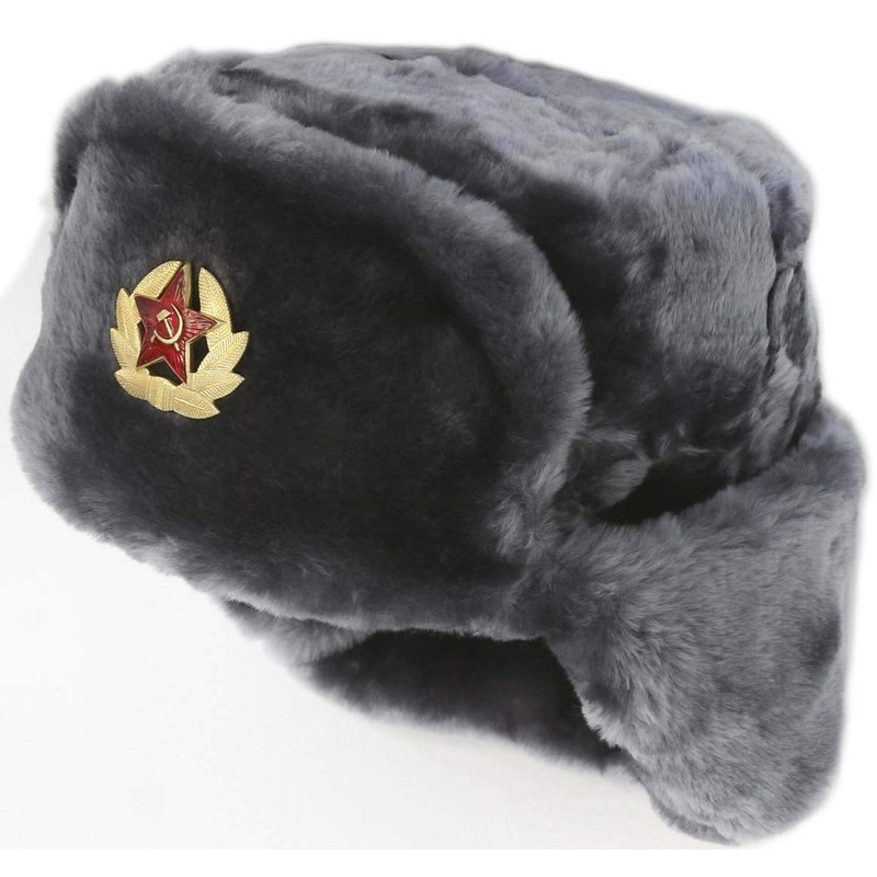 Gorro ruso Shapka Ushanka original (Gris, CH 58)