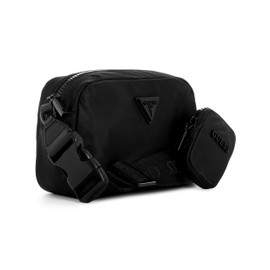 GUESS Damen Latona Sling Schlinge, Crossbody, Schwarz