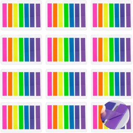 4200 Pzs Etiquetas Adhesivas de Colores para Marcar Páginas, Notas Adhesivas Transparentes, Banderas de Neón Removibles para lectura, aprendizaje, registrar y distinguir, 30 juegos, 7 colores