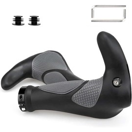 Ezweiji Ergonomic Bicycle Grips, Handlebar Grip with Bar Ends, Ergonomic Bicycle Grips with Non-Slip Rubber, Comfortable Handlebar Grips for E-Bike, Trekking Bike, Mountain Bike (Bicycle Grips