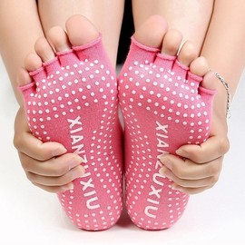 Women's Spring/Autumn Non-Slip Five-Toe Open-Toe Yoga Socks Size/Yoga Toe Gray 20ea
