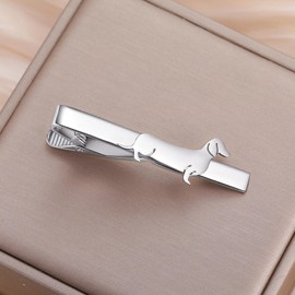 Dreamtimes Funny Cat Dog Tie Clip Stainless Steel Tie Bar Cute Animal Wedding Groomsman Accessories Novelty Business Necktie Clip Holder for Men Women Pet Lovers (Dog-S)