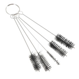 Ipetboom 5pcs Travel Consumables Brush Stainless Steel Bottle Flask Brush scrubbing Brush Small Brush Vial Jewelry Water Cleaning Brush