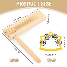 MINISOISO 2 Stück Holzratsche Geräusche Maker, Holz Spinning Ratsche, Holz Rassel Ratsche, Krachmacher, Musikinstrumente Kinder für Spielpartys, Sportveranstaltungen, Feste Und Feiern