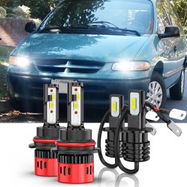 CHUSYYRAY For Dodge Caravan 1996-2000 9007 H3 LED Headlight Hi/Lo Beam Fog Light Bulb 4x