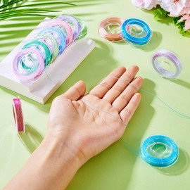 Craftdady 12 Rolls Rainbow Metallic Cords 1 mm Twist Jewelry Beading Cords 3-Ply Round Metallic Thread String for Bracelet Making Colorful Braided Thread Rope for Gift Wrapping Decoration