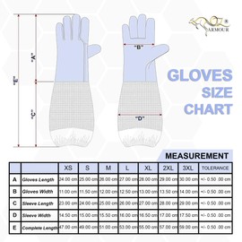 OZ ARMOUR Cow Hide Leather Gloves with Three-Layer Mesh Ventilation - Perfect for beekeeping, Outdoor Work, and More (4X-large)