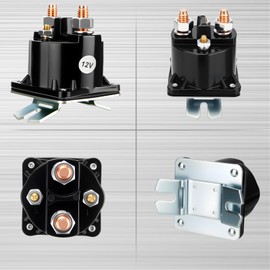 12V Dump Trailer Solenoid Relay, 4-Terminal Intermittent Duty Solenoid for Hydraulic Pumps, Replaces SAZ4201GJ, 7522, 070009, 190107, KTI 391-2-C (Fits Prestolite, Monarch, PJ Trailers, Iron Bull)