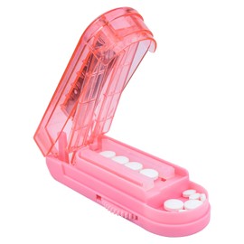 Pill Cutter Splitter for Small and Tiny Pills, Pill Splitter Accurately Cuts Multiple Pills at Once for Large and Small Pill, Sharp Blade with Safety Guard (Pink)