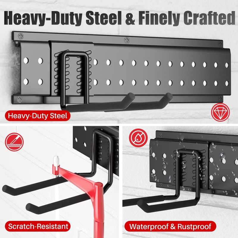 ZICANYCO Garage Tool Organizer Wall Mount 96 inches with 18