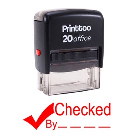 Printtoo Checked by Self Inking Rubber Stamp Office Stationary Custom Stamp-Red