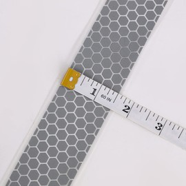NOZUONO High Visibility Iron On Silver Reflective Heat Transfer Vinyl Tape for Clothing Honeycomb Shaped (1.5 Inch x 10 Yard)