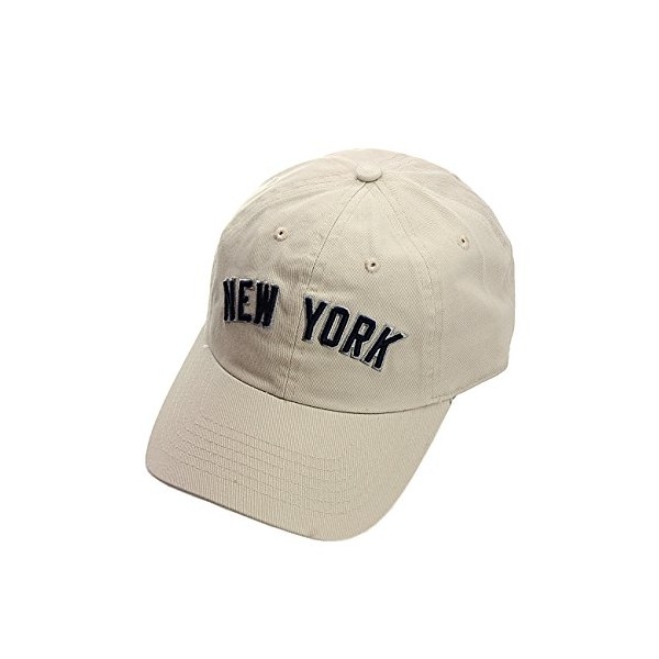 NYFASHION101 Unisex NYC New York City Embroidered Adjustable Low Profile Cap, NY01, Putty