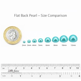 Flatback Half Round Pearls - ABS Craft Pearls for Nail Art & DIY Decorations - 4mm 500pcs - Aquamarine