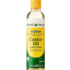 4 TOP CARE Cold-Pressed Castor Oil - Unrefined & Hexane-Free, Organic - For Hair and Skin - 8 fl oz