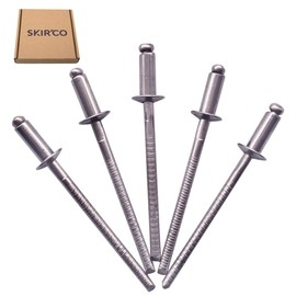 SKIR'CO (Pack of 100) Stainless Steel Blind Rivets 3.2 x 8 mm Dome Head Pop Rivets DIN 7337 A2 Rivets Slot Mandrel