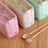 Maíz Contenedor Lonchera Box Lunch Divisiones Cubiertos Portatil