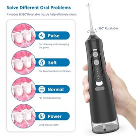 Unbranded Cordless Electric Toothbrush Water Dental Flosser Oral Teeth Cleaner 4 Jet Tips
