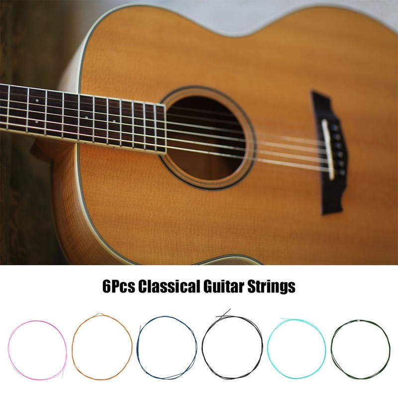 Classical Guitar Strings, Set of 6, Colorful Normal Tension Nylon