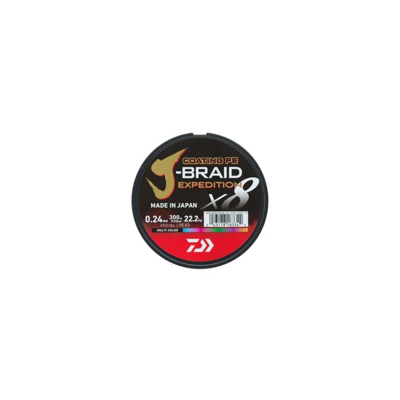 DAIWA J-Braid Expedition X8E, 0.16 mm, 9.8 kg/21.6 lbs, 300