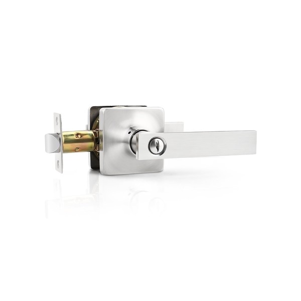 Mengico 1 Pack Satin Nickel Door Handles Interior Privacy Lever,