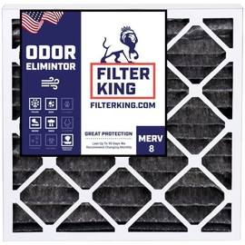 Filter King 21x21x1A Carbon Air Filters | 4 Pack | Carbon MERV 8 HVAC Pleated AC Furnace Filter | Actual Size: 21 x 21 x .75"