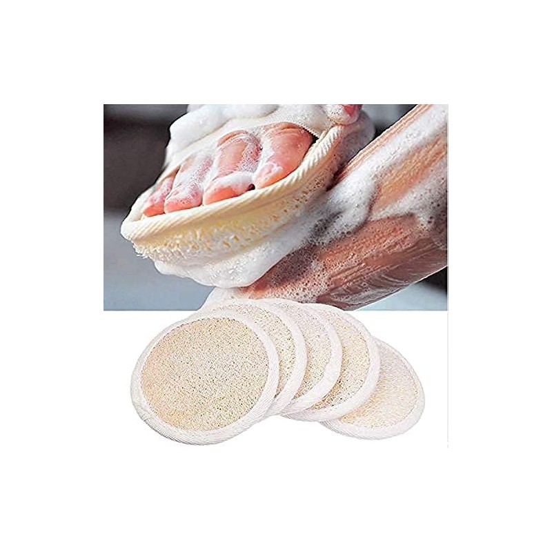 Esponjas Exfoliantes Naturales Loofah Pads Pack de 5 para Cuidado