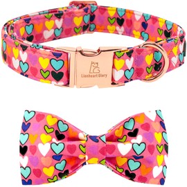 Lionheart glory Valentine's Dog Collar, Dog Collars with Bow, Pet Collar Adjustable Dogs Bowtie Pet Collars for Small Dogs