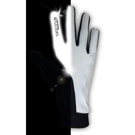 ReflecToes Reflective Running Gloves Lightweight Hi Vis Cold Weather Running Gear for Cold Weather Winter Jogging at Night (Black XL)