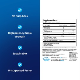 Fortifeye Vitamins Super Omega-3 Fish Oil | 1600 mg Omega 3 | with EPA and DHA | Natural Lemon Flavor 30 Servings