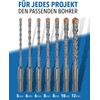 STONE REEF Concrete Auger Drill Bit Set, Professional, 7-Piece, Including
