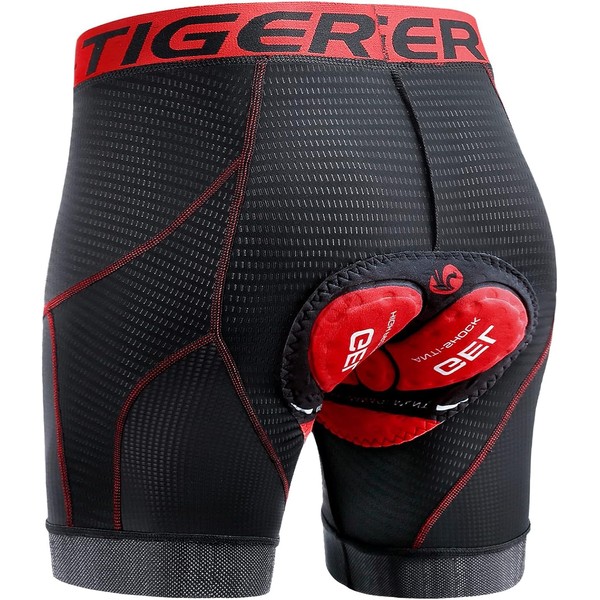 X-TIGER Men's Cycling Underwear Shorts 5D Padded Gel,MTB Biking Shorts