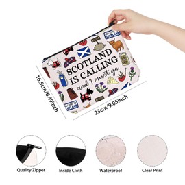 Scotland Makeup Bag Gift Edinburgh Gift Scotland is Calling and I Must Go Zipper Bag Gift for Scottish (Scotland CA)