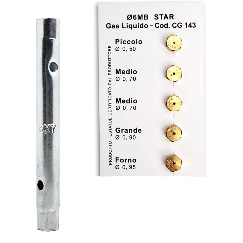 Set of 5 Universal Nozzles 6MB LPG Gas Cooker +