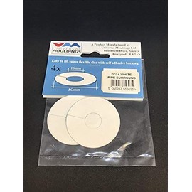 4 x Laser Cut (FC14 White) Pipe Surrounds/Covers for Laminate Flooring (Can be Used for Natural Floor Covers)