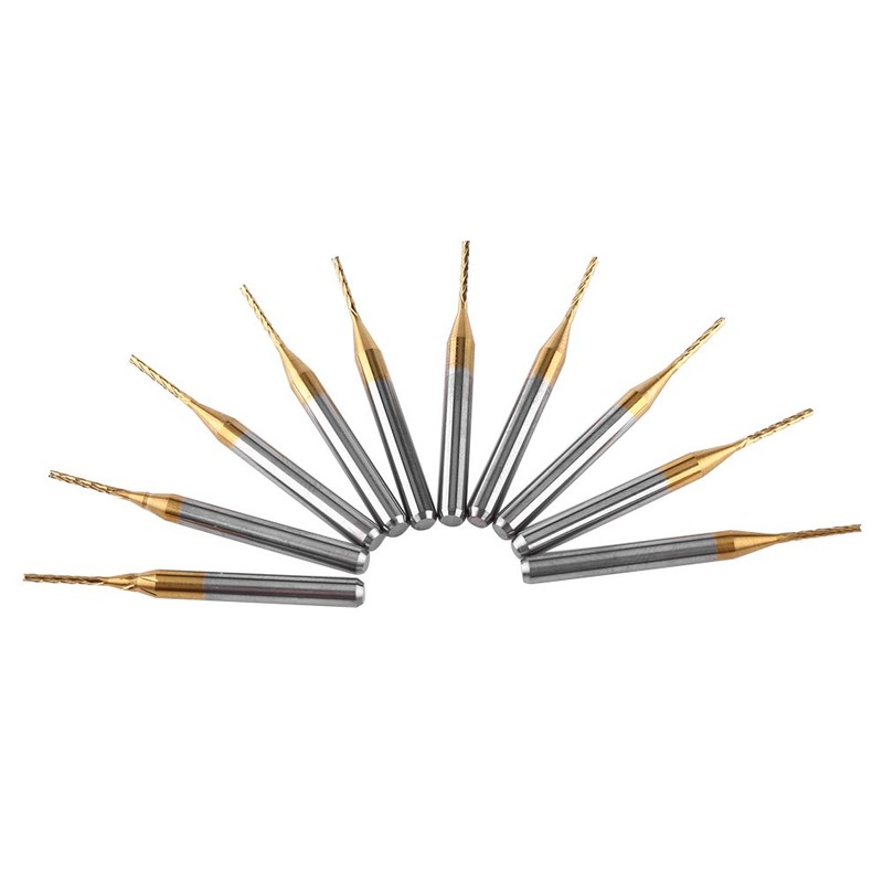 10pcs PCB End Mill Set Tungsten 1mm End Mill Carbide