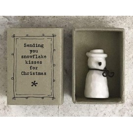 East of India Snowman Snowflake Kisses Matchbox