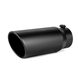 Richeer 5 to 6 inch Exhaust Tip, 5" Inlet 6” Outlet 15” Overall Length Stainless Steel Exhaust Tip Surface Polished Finish Universal for Vehicles with 5" O.D. Exhaust Tailpipe, Rolled Edge, Bolt on