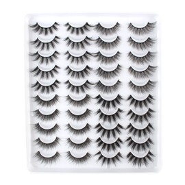 Oreola Faux Mink Eyelashes, Fluffy Artificial Eyelashes, Anime Lashes, Cat Eye Lashes, Natural Crossed Fake Lashes Set, 3D False Eyelashes, Dramatic, 3D Eyelashes, Long and Reusable