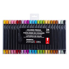 Zebra Pen Zensations Mechanical Colored Pencils, 2.0mm Point Size, Assorted Colored Lead, 24-Count, Assorted Colors