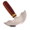 Round Leather Knifes Incisive Blade High Hardness Polished Wooden Handle