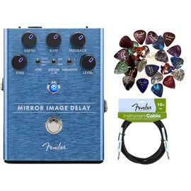 Fender Mirror Image Delay Pedal Bundle with Instrument Cable and Picks
