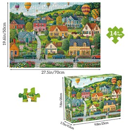 Puzzles 1000 Pieces for Adults jigsaw puzzles for adults 1000 Piece Puzzle Challenging Game for The Whole for Women, Gifts for Men, Theme:Happy Town